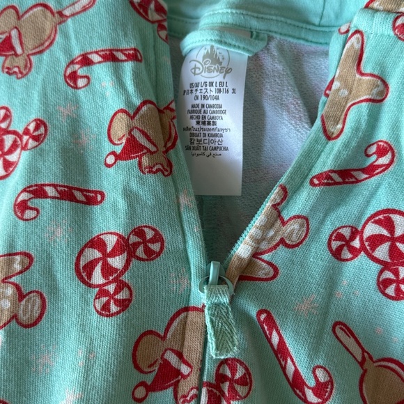 Mickey Mouse Gingerbread Holiday Onesie Pajama size Large - Picture 5 of 6